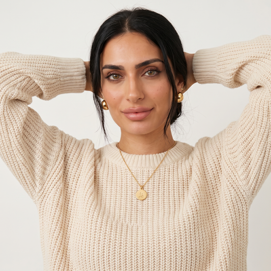Arabic Disc Letter Necklace