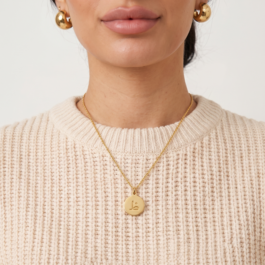 Arabic Disc Letter Necklace