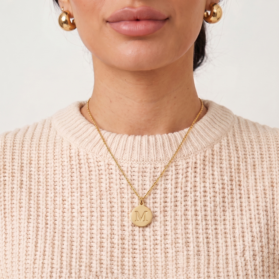 Disc Letter Necklace